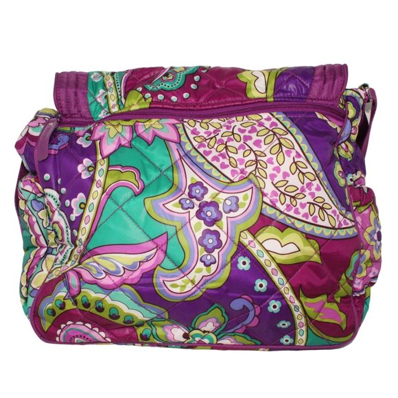 Vera Bradley Purple Heather Berry Pattern Travel Diaper Crossbody Tote Purse Bag - Picture 2 of 6